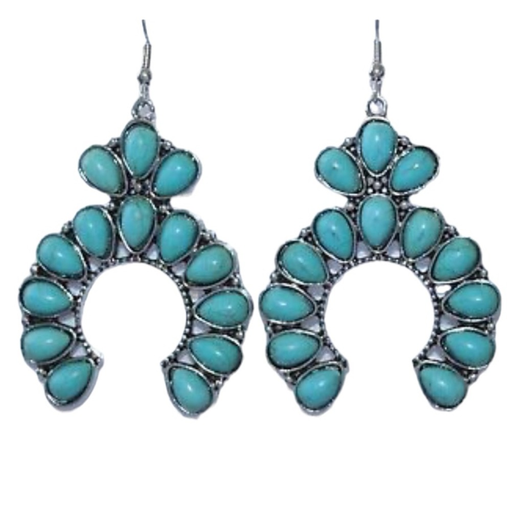 Reconstituted Turquoise Bohemian Earring NWT